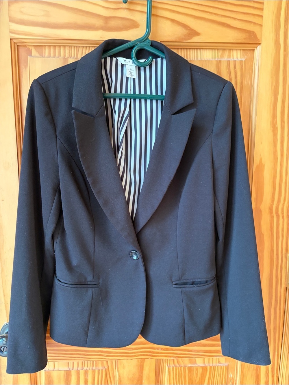 White House Black Market Black Single-Button Blazer - Size 12